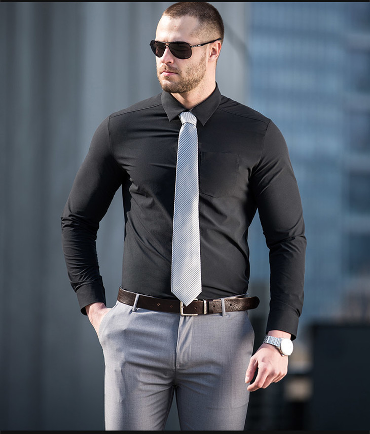 新品龙牙暗冰长袖速干弹力战术衬衫男士休闲商务通勤衬衣 - 精锐战术