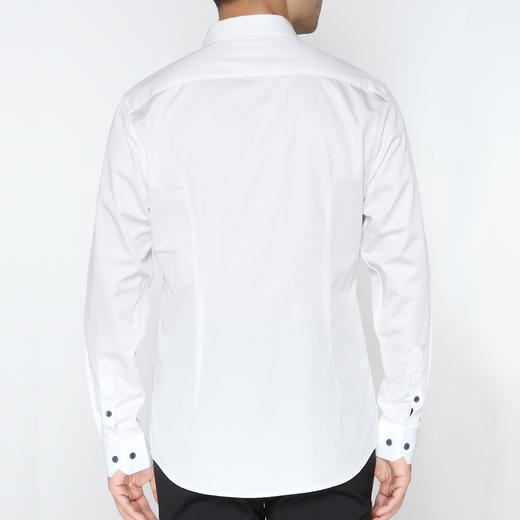 Marco Azzali 白色领尖异色拼接长袖衬衫 C5206300 商品图2
