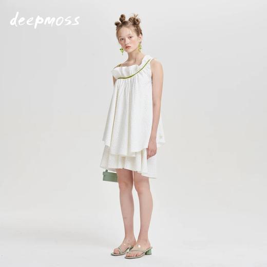 deepmoss2020春夏新款 鹅黄荷叶领泡泡棉吊带 dm20ssTP16O 商品图3