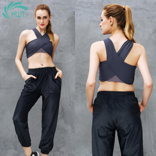 《1369秒杀价不退换》HWT时尚炫酷收腿哈伦裤 瑜伽跑步夏季瑜伽服大码瑜伽服 商品图5