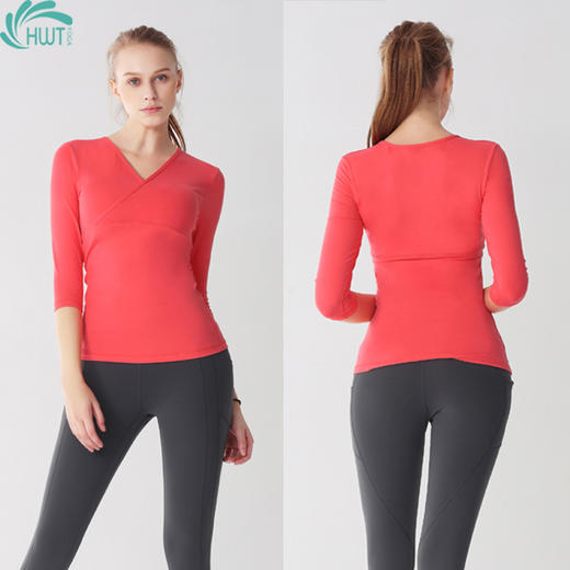 《捡漏专场 不退换》HWT秋装新款瑜伽服交叉中袖 商品图2