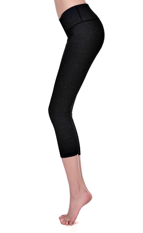 《惊爆618 不退换》HWT华威特瑜伽七分小脚裤麻黑跑步裤 商品图1