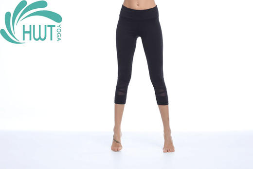 《惊爆618 不退换》HWT七分捆条瑜珈纱网小脚裤   瑜伽运动 商品图3