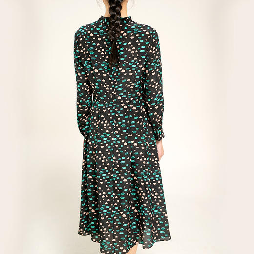 丁摩 稳重大方 真丝连衣裙长袖收腰桑蚕丝连衣裙20-09DB599240531 商品图5