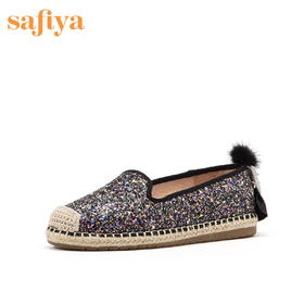 商场同款 | Safiya/索菲娅春夏新款单鞋平底亮片舒适渔夫鞋女SF91111048