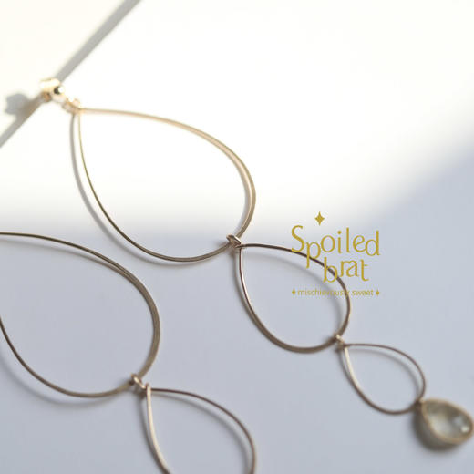 spoiledbrat jewelry金发晶四层水滴耳环 商品图4
