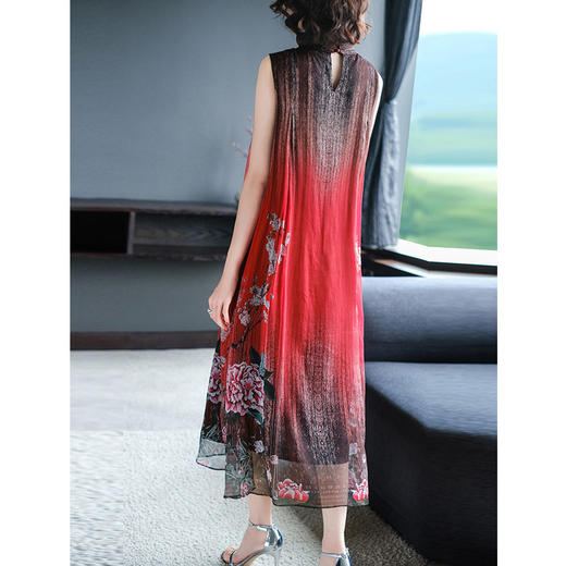 ZHS-5049夏季新款中国风桑蚕丝流行长裙 商品图4