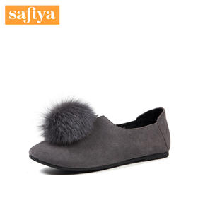 商场同款 | Safiya/索菲娅春夏单鞋舒适平底浅口圆头毛毛球女鞋SF83111136
