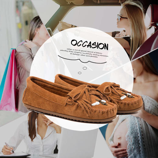 商场同款 | Safiya/索菲娅新款流苏舒适豆豆鞋平底鞋休闲鞋单鞋女SF83111092 商品图4