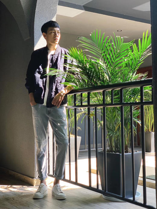 NINE WAY HOMME 95193283 微破坏处理工装飞行员夹克 商品图4