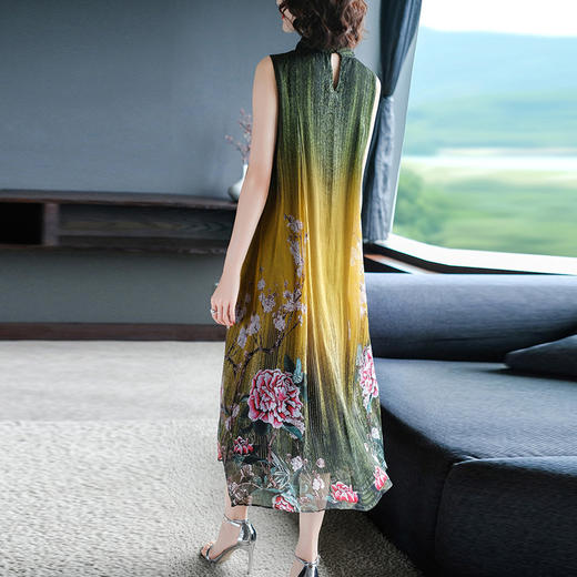 ZHS-5049夏季新款中国风桑蚕丝流行长裙 商品图3