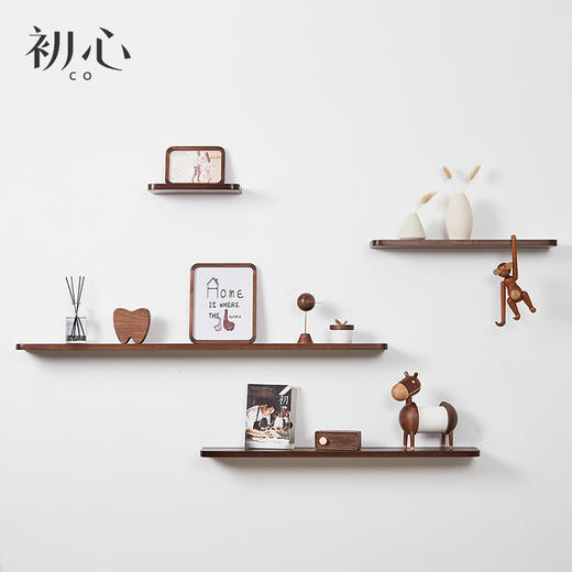初心| 实木一字隔板墙上置物架 商品图7