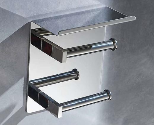 304不锈钢免打孔双层纸巾架 卷纸架卫生间厕所手纸盒壁挂式3.9 商品图2