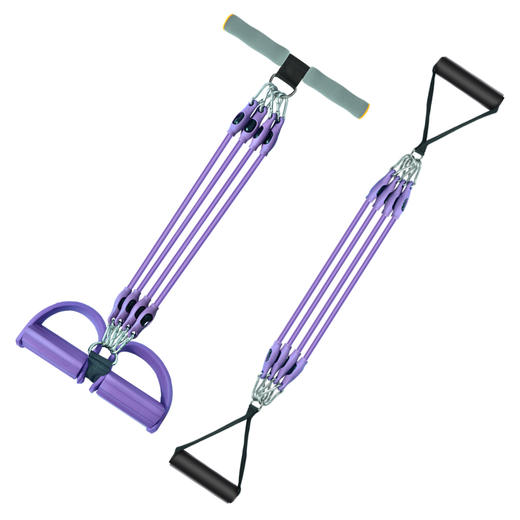 凯速拉力器仰卧起坐器脚蹬拉力器弹力绳臂力器三用多功能可拆卸四管紫色KS17 商品图2