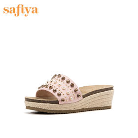 商场同款 |Safiya/索菲娅凉鞋女坡跟外穿休闲舒适渔夫拖鞋女SF92110369