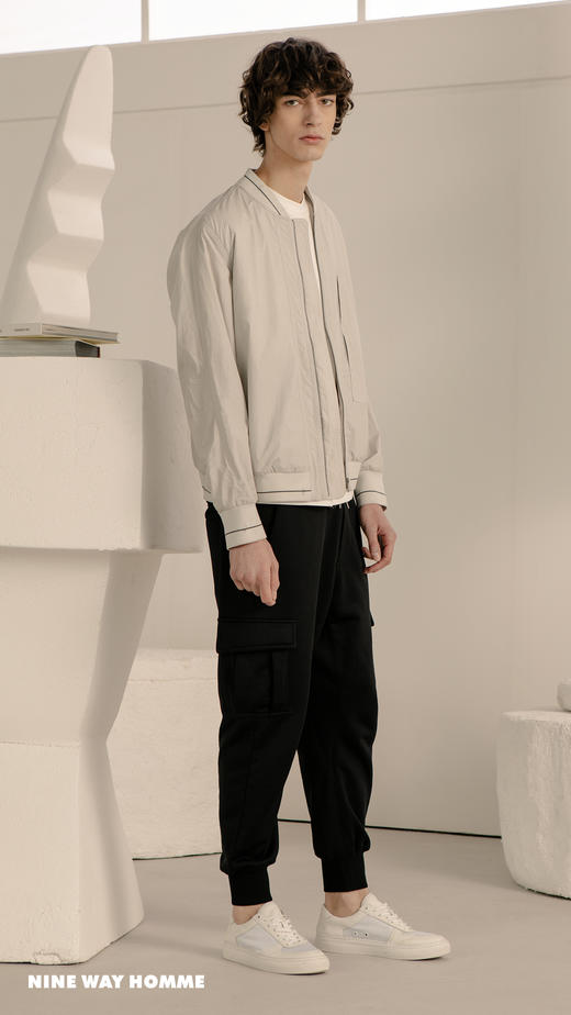 NINE WAY HOMME 95193283 微破坏处理工装飞行员夹克 商品图1