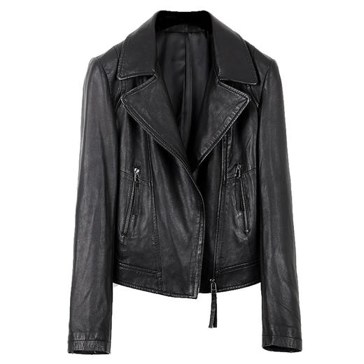 爆款跨界 | 经典短款修身真皮绵羊皮女款皮衣SF04311203 商品图3