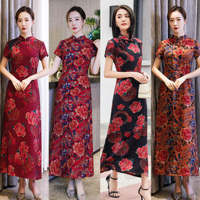 SKY  21211改良时尚新版长款A版宽松款大码旗袍