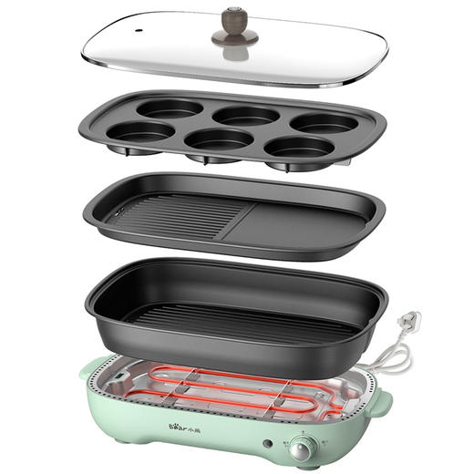 小熊电火锅烧烤一体锅火锅锅家用多功能料理锅网红烤锅小型电煮锅DHG-C40D5 商品图2