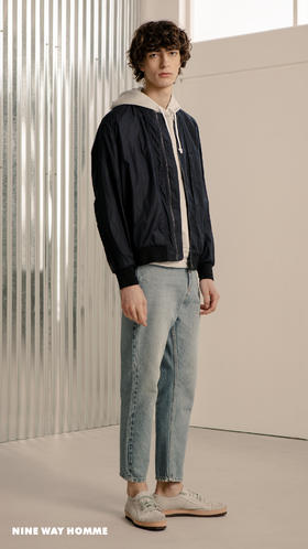 NINE WAY HOMME 95193283 微破坏处理工装飞行员夹克