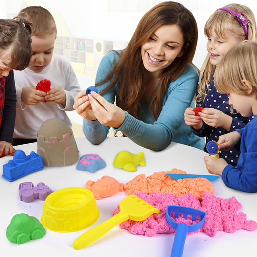 德国avenir儿童太空沙宝宝玩具沙无毒魔力沙子套装散沙黏土彩沙 商品图4