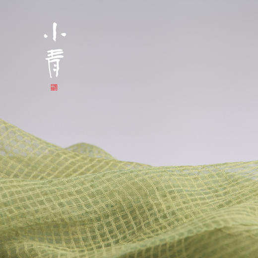 竹染丝巾——真丝羊毛格子 商品图2