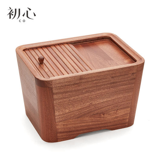 初心| 家用乌檀木带盖米桶 商品图4