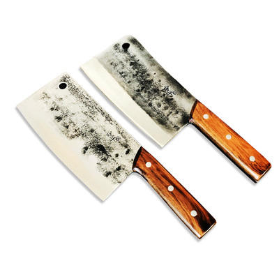 沈爷的宝贝合手菜刀手工锻打文武双刀家用厨房切片砍骨2件装