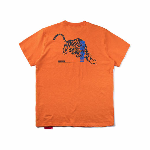 ROARINGWILD SS18 咆哮野兽 橙色抽象图腾竹节棉T恤 商品图0