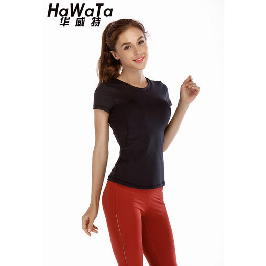 《惊爆618 不退换》秋装新款瑜伽短袖圆领美颈上衣瘦身瑜伽服跑步服带胸垫 商品图7