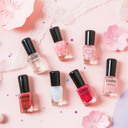 创意樱花少女指甲油透明可剥可撕拉美甲女学生防水亮片快干亮甲