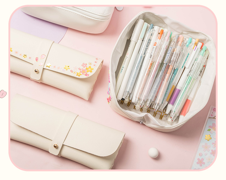 三年二班创意樱花女学生用文具盒小清新大容量铅笔盒笔袋文具袋