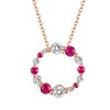 MEMORA诗普琳爱的花环系列18K金钻石套链粉蓝宝石榴石群镶项链DN0239 商品缩略图2