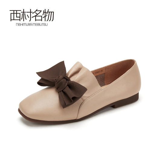 西村名物低跟单鞋女蝴蝶结纯色休闲简约百搭秋季新款奶奶鞋31301 商品图1