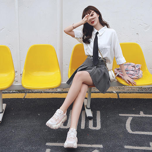 【爆款】safiya索菲娅新款拼色小虎牙运动鞋大波浪老爹鞋女鞋SF01112410 商品图8