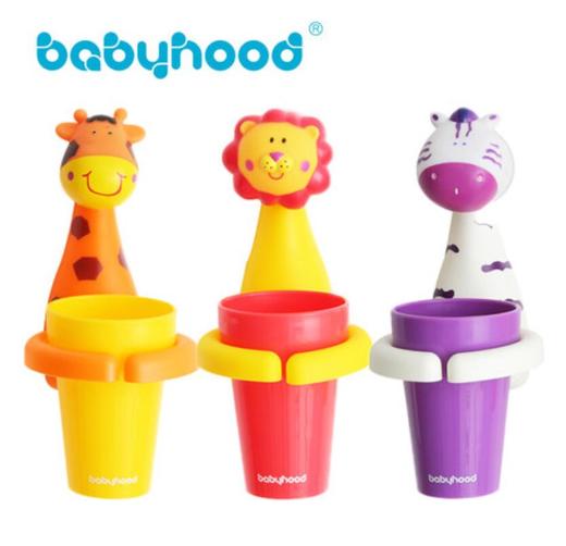 包邮！世纪宝贝babyhood儿童卡通吸盘刷漱口杯牙杯架 商品图0