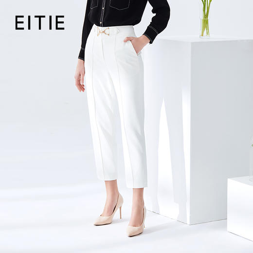EITIE爱特爱女装夏款干练职业百搭显瘦修身铅笔裤女小脚裤6105804 商品图0