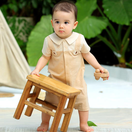 棉果果夏季新疆彩棉纯棉对开连体衣连身衣哈衣M201722120210 商品图2