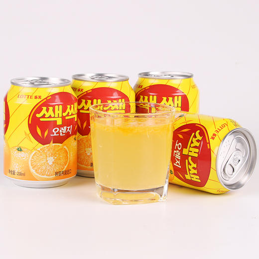 乐天芒果汁苏打碳酸饮料韩国进口零食芒果汁238ml罐