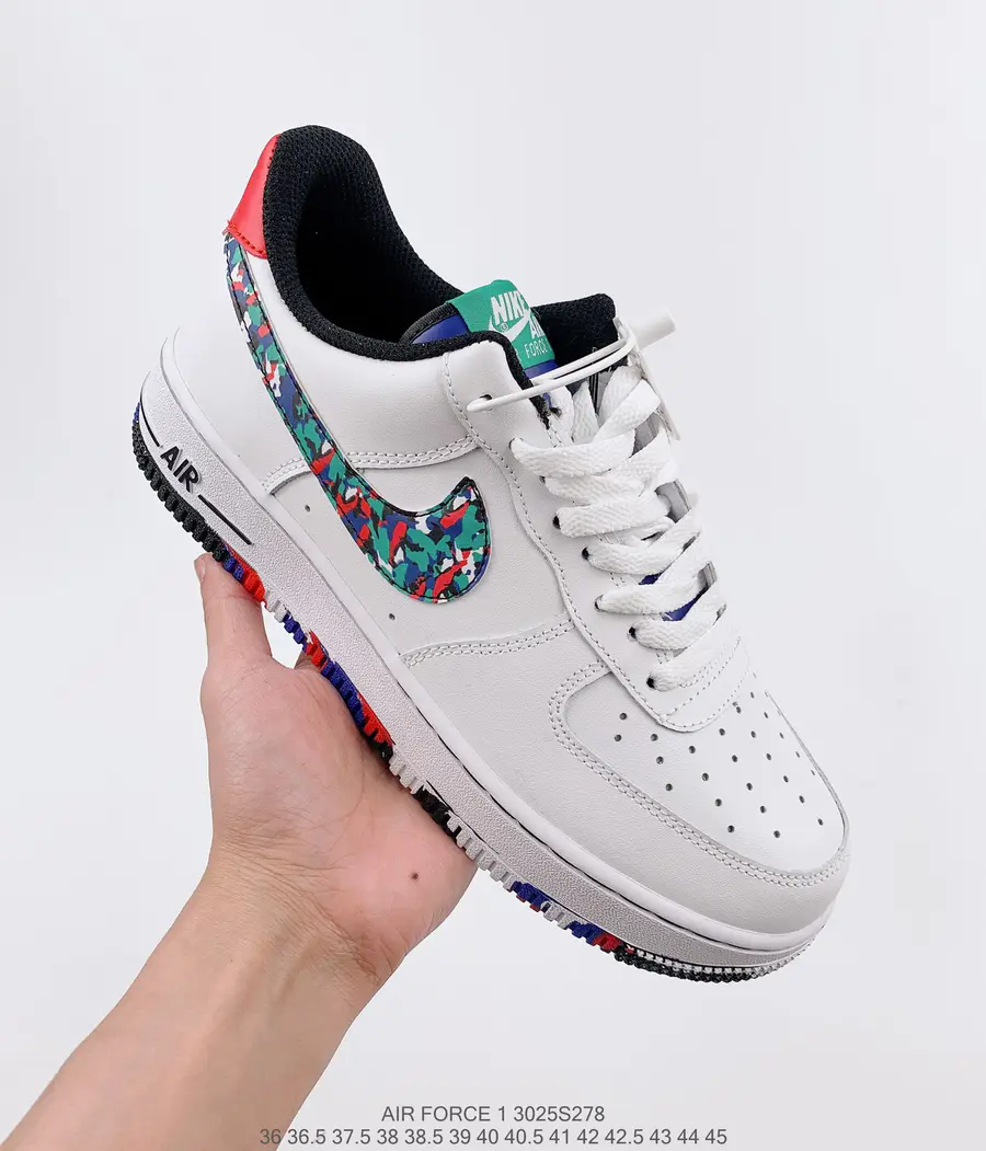 耐克nike air force 1 af1空军一号低帮炫彩泼墨涂鸦时尚个性潮流板鞋