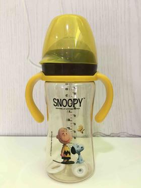 史努比宽口弧型手柄300ml自动PPSU奶瓶
A8008