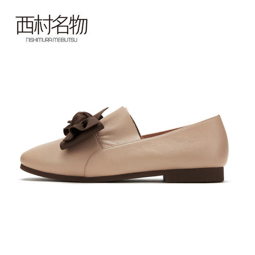西村名物低跟单鞋女蝴蝶结纯色休闲简约百搭秋季新款奶奶鞋31301 商品图3