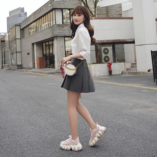 【爆款】safiya索菲娅新款拼色小虎牙运动鞋大波浪老爹鞋女鞋SF01112410 商品图9