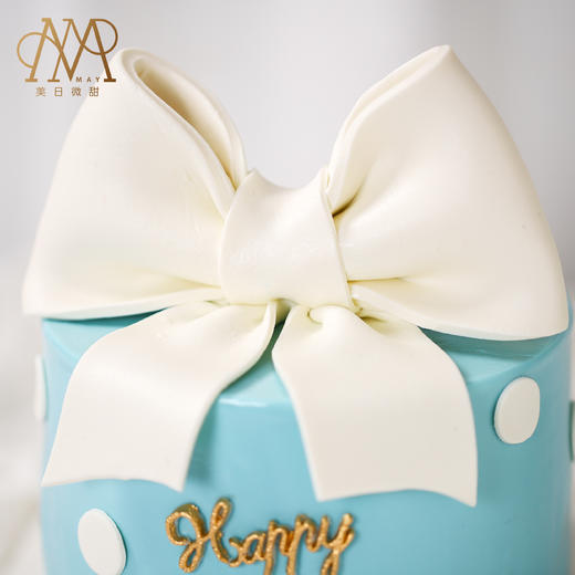 【3244】蓝白波点蝴蝶结蛋糕 商品图3