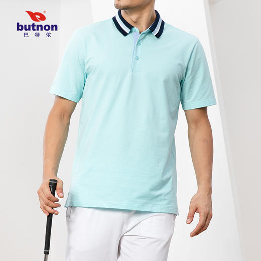 0131巴特侬新款反领运动T恤POLO衫高含棉休闲针织棉短袖 商品图1