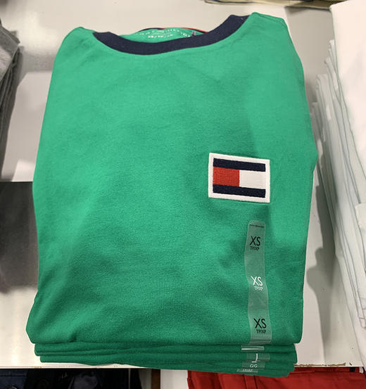 紐約大寶 tommy hilfiger 19新款 男士棉質圓領大標純色短袖t恤