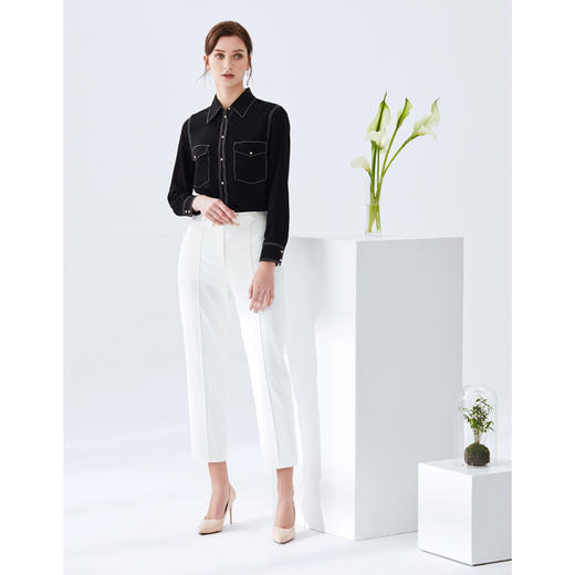 EITIE爱特爱女装夏款干练职业百搭显瘦修身铅笔裤女小脚裤6105804 商品图2