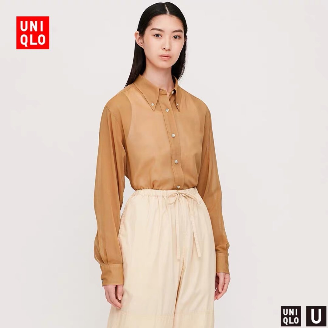 优衣库u系列女装纽扣衬衫