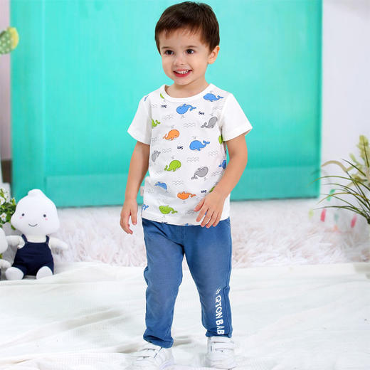 棉果果夏季男童针织牛仔长裤M212200220305 商品图2