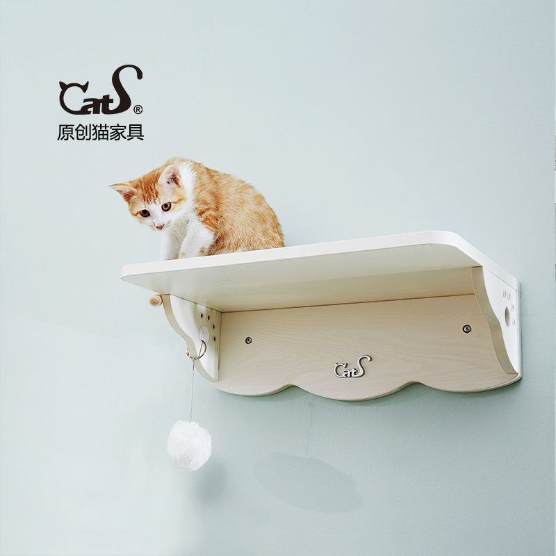 CatS猫家具猫墙系列之墙上跳台 实木生态板猫窝猫咪用品 F包邮